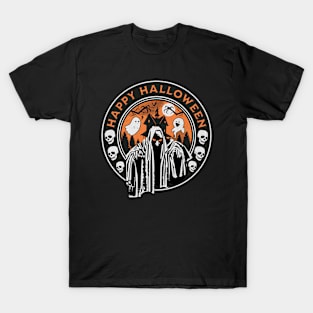 Ghosts and skulls vintage Halloween T-Shirt